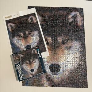 Photomosaics GREY WOLF Robert Silvers 1000 Pc. Jigsaw Puzzle Complete Poster